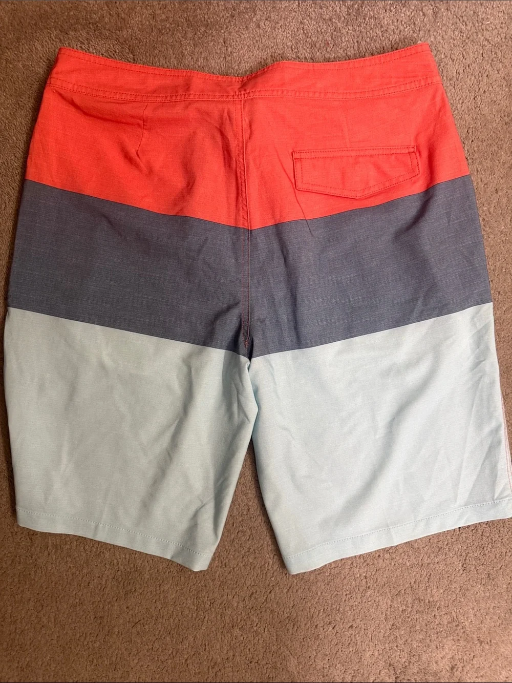 Goodfellow & Co Coral, Navy & Light Blue Colorblock Swim Shorts 34w